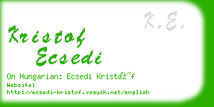 kristof ecsedi business card